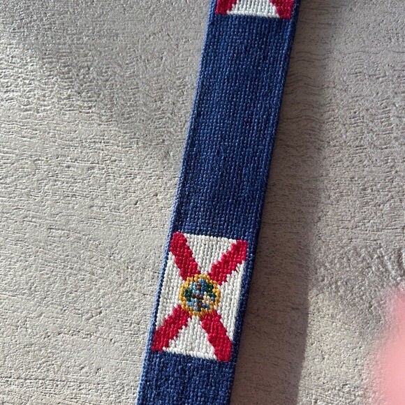 Smathers & Branson needlepoint State of FL flag belt